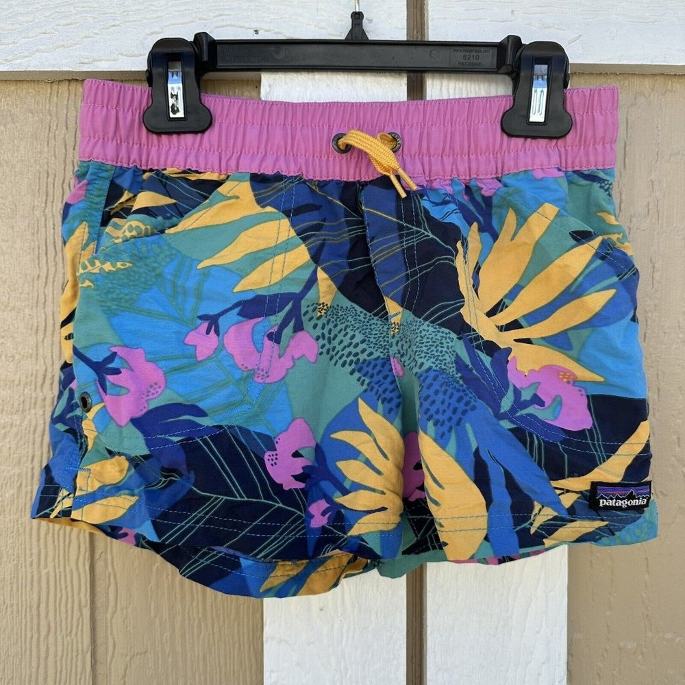 Patagonia Floral Costa Rica Baggies Shorts 3" 67087 Girl’s Size Large Unlined